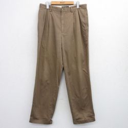 W33★古着 バナナリパブリック BANANA REPUBLIC パンツ メンズ コットン 茶 ブラウン 25sep25 中古 ボトムス ロング
