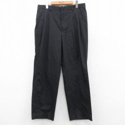 W34★古着 ワーク パンツ メンズ 80年代 80s USA製 タロン 黒 ブラック 25sep25 中古 ボトムス ロング