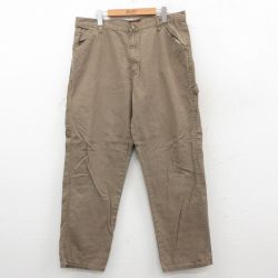W36★古着 ペインター パンツ メンズ ダック地 コットン 茶 ブラウン 25sep25 中古 ボトムス ロング