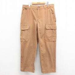 W37★古着 DULUTH TRADING ペインター カーゴ パンツ メンズ ダック地 コットン ベージュ カーキ 25sep25 中古 ボトムス ロング