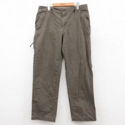 W36★古着 G.H.BASS パンツ メンズ ダック地 コットン 茶 ブラウン 25sep26 中古 ボトムス ロング