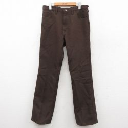W33★古着 ラングラー Wrangler ランチャー パンツ メンズ 茶 ブラウン 25sep26 中古 ボトムス ロング