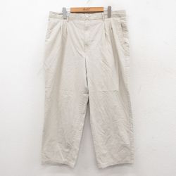 W36★古着 パンツ メンズ 80年代 80s コットン USA製 タロン 薄ベージュ カーキ 25sep26 中古 ボトムス ロング