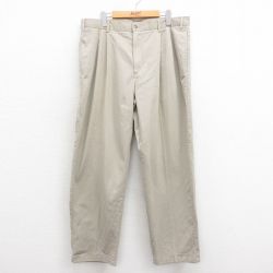 W36★古着 パンツ メンズ コットン ベージュ カーキ 25sep26 中古 ボトムス ロング