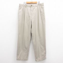 W37★古着 ブルックスブラザーズ BROOKS BROTHERS ブランド パンツ メンズ 00年代 00s コットン ベージュ カーキ 25sep26 中古 ボトムス ロング