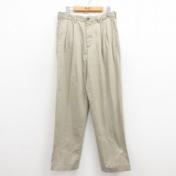W31★古着 ブルックスブラザーズ BROOKS BROTHERS ブランド パンツ メンズ コットン ベージュ カーキ 25sep26 中古 ボトムス ロング