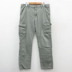 W35★古着 ラングラー Wrangler カーゴ パンツ メンズ 濃緑系 グリーン 25sep27 中古 ボトムス ロング