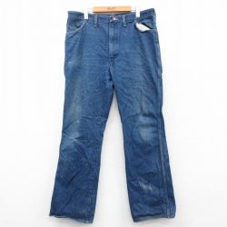 W37★古着 ラスラー ジーンズ メンズ 80年代 80s ヒゲ フレア ブーツカット USA製 タロン 紺 ネイビー デニム 25sep29 中古 ボトムス ジーパン Gパン ロング パンツ