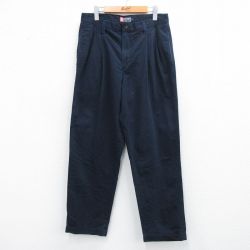 W33★古着 ラルフローレン Ralph Lauren チャップス ブランド パンツ メンズ 90年代 90s コットン 濃紺 ネイビー 25sep29 中古 ボトムス ロング