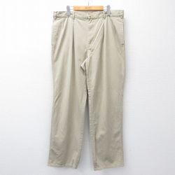 W38★古着 ラルフローレン Ralph Lauren ブランド チノ パンツ チノパン メンズ 90年代 90s コットン ベージュ カーキ 25oct01 中古 ボトムス ロング