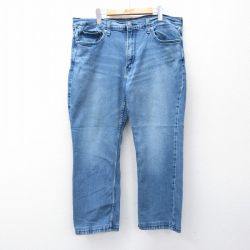 W38★古着 リーバイス Levis 514 ジーンズ メンズ ヒゲ 紺 ネイビー デニム 25oct02 中古 ボトムス ジーパン Gパン ロング パンツ