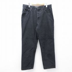 W37★古着 エルエルビーン LLBEAN ジーンズ メンズ 00年代 00s コットン 黒 ブラック デニム 25oct02 中古 ボトムス ジーパン Gパン ロング パンツ