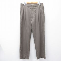 W34★古着 スラックス パンツ メンズ 90年代 90s USA製 茶系 ブラウン 25oct02 中古 ボトムス ロング