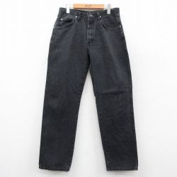 W33★古着 ラングラー Wrangler ジーンズ メンズ 90年代 90s コットン USA製 黒 ブラック デニム 【spe】 25oct02 中古 ボトムス ジーパン Gパン ロング パンツ