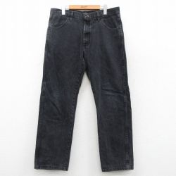 W36★古着 ラスラー ジーンズ メンズ コットン 黒 ブラック デニム 25oct02 中古 ボトムス ジーパン Gパン ロング パンツ