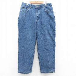 W34★古着 カベラス ジーンズ メンズ 00年代 00s コットン 紺 ネイビー デニム 内側フランネル 【spe】 25oct02 中古 ボトムス ジーパン Gパン ロング パンツ