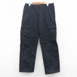 W36★古着 カーゴ パンツ メンズ 黒 ブラック 25oct03 中古 ボトムス ロング