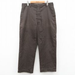 W34★古着 ワーク パンツ メンズ こげ茶 ブラウン 25oct03 中古 ボトムス ロング