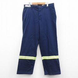 【20%OFF】W35★古着 レッドキャップ ワーク パンツ メンズ リフレクター コットン 紺 ネイビー 25oct03 中古 ボトムス ロング