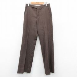 W30★古着 シアーズ スラックス パンツ メンズ 90年代 90s 茶 ブラウン 25oct06 中古 ボトムス ロング