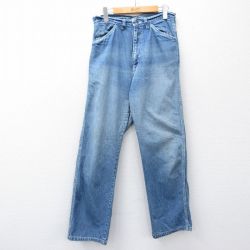 W31★古着 ギャップ GAP ペインター パンツ メンズ 80年代 80s コットン USA製 タロン 紺 ネイビー デニム 25oct14 中古 ボトムス ロング