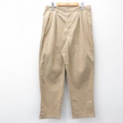 W34★古着 ラルフローレン Ralph Lauren ブランド チノ パンツ チノパン メンズ 90年代 90s コットン ベージュ カーキ 【spe】 25oct14 中古 ボトムス ロング
