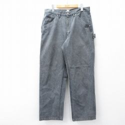 W34★古着 カルバンクライン Calvin Klein ブランド ペインター パンツ メンズ 00年代 00s コットン 黒 ブラック デニム 25oct16 中古 ボトムス ロング