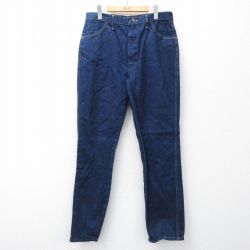 W36★古着 ラスラー ジーンズ メンズ 80年代 80s USA製 タロン 濃紺 ネイビー デニム 25oct16 中古 ボトムス ジーパン Gパン ロング パンツ