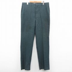 W36★古着 HAGGAR スラックス パンツ メンズ 80年代 80s USA製 タロン 濃緑系 グリーン 25oct16 中古 ボトムス ロング