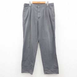 W34★古着 ドッカーズ パンツ メンズ ダック地 コットン グレー 25oct18 中古 ボトムス ロング