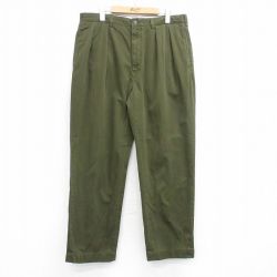 W36★古着 ラルフローレン Ralph Lauren ブランド チノ パンツ チノパン メンズ 90年代 90s ANDREW コットン 濃緑 グリーン 【spe】 25oct24 中古 ボトムス ロング