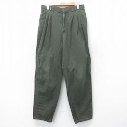 W31★古着 ビューグルボーイ パンツ メンズ 80年代 80s テーパード コットン 濃緑 グリーン 25oct27 中古 ボトムス ロング