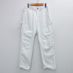 W29★古着 ディッキーズ Dickies ペインター パンツ メンズ ダブルニー コットン 白 ホワイト 25oct30 中古 ボトムス ロング