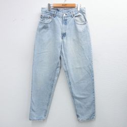 W32★古着 リーバイス Levis 560 ジーンズ メンズ 90年代 90s テーパード コットン USA製 薄紺 ネイビー デニム 25oct31 中古 ボトムス ジーパン Gパン ロング パンツ