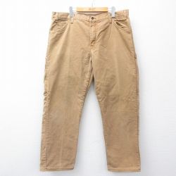 W38★古着 ディッキーズ Dickies ペインター パンツ メンズ ダック地 コットン 茶系 ブラウン 内側フランネル 25oct31 中古 ボトムス ロング