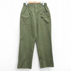 W31★古着 ボーイスカウト ブッシュ パンツ メンズ 90年代 90s 濃緑 グリーン 25oct31 中古 ボトムス ロング