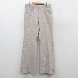 W33★古着 リーバイス Levis スラックス パンツ メンズ 80年代 80s パナテラ ベージュ他 カーキ チェック 【spe】 25nov04 中古 ボトムス ロング