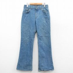 W29★古着 リー Lee ジーンズ メンズ 80年代 80s フレア ブーツカット コットン USA製 タロン 紺 ネイビー デニム 【spe】 25nov04 中古 ボトムス ジーパン Gパン ロング パンツ