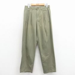W30★古着 パンツ メンズ コットン 薄緑 25nov19