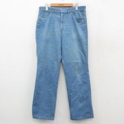 W33★古着 パンツ メンズ 90年代 90s ヒゲ USA製 薄紺 25nov20