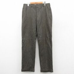 W34★古着 スラックス パンツ メンズ 80年代 80s ヘリンボーン ウール タロン グレー系他 25nov21