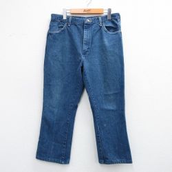 W36★古着 ラスラー ジーンズ メンズ 90年代 90s フレア コットン 紺 デニム 25nov28