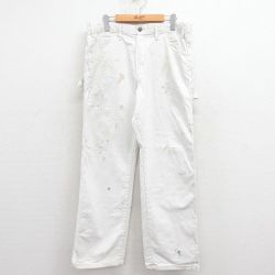 W34★古着 ディッキーズ ペインター パンツ メンズ シャーウィンウィリアムス コットン 白 25dec03