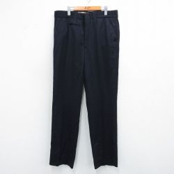 W38★古着 スラックス パンツ メンズ 80年代 80s USA製 濃紺 25dec27