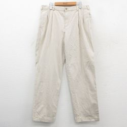 W36★古着 ランズエンド パンツ メンズ 90年代 90s コットン USA製 薄ベージュ【spe】 26jan14