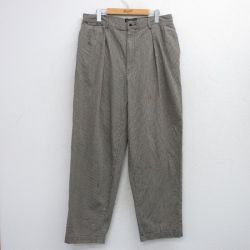 W34★古着 ラルフローレン ダブルアールエル ブランド パンツ メンズ 90年代 90s 三ツ星タグ 千鳥格子 コットン USA製 黒他【spe】 26jan14