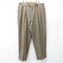W35★古着 トミーヒルフィガー ブランド スラックス パンツ メンズ 90年代 90s 千鳥格子 タロン 茶他 チェック 26jan19
