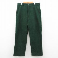 W36★古着 パンツ メンズ ウール 緑 26jan28
