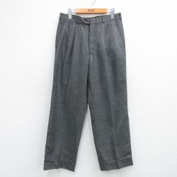 W32★古着 スラックス パンツ メンズ 80年代 80s ウール USA製 タロン 黒他 26feb06