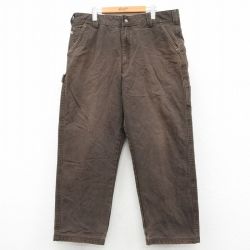 W37★古着 カベラス ペインター パンツ メンズ 00年代 00s ダック地 コットン 茶 内側フランネル 26feb07